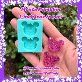 1-inch Pair Mouse Pumpkin Halloween Silicone Mold for Custom Resin Deco Bag Pendant Dangle Earrings Charms DIY