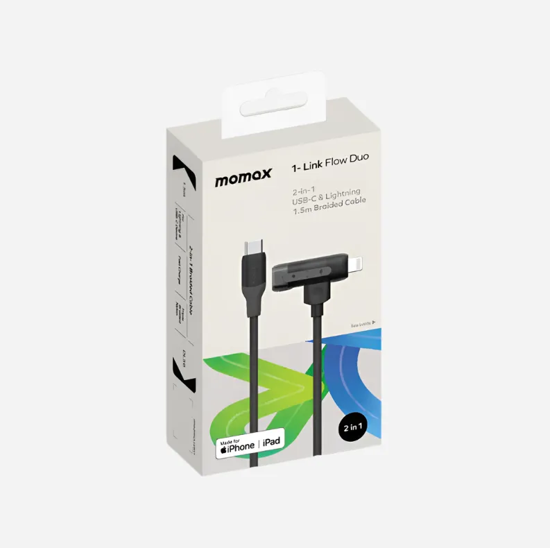 1-Link Flow Duo 2-in-1 USB-C to Lightning Cable