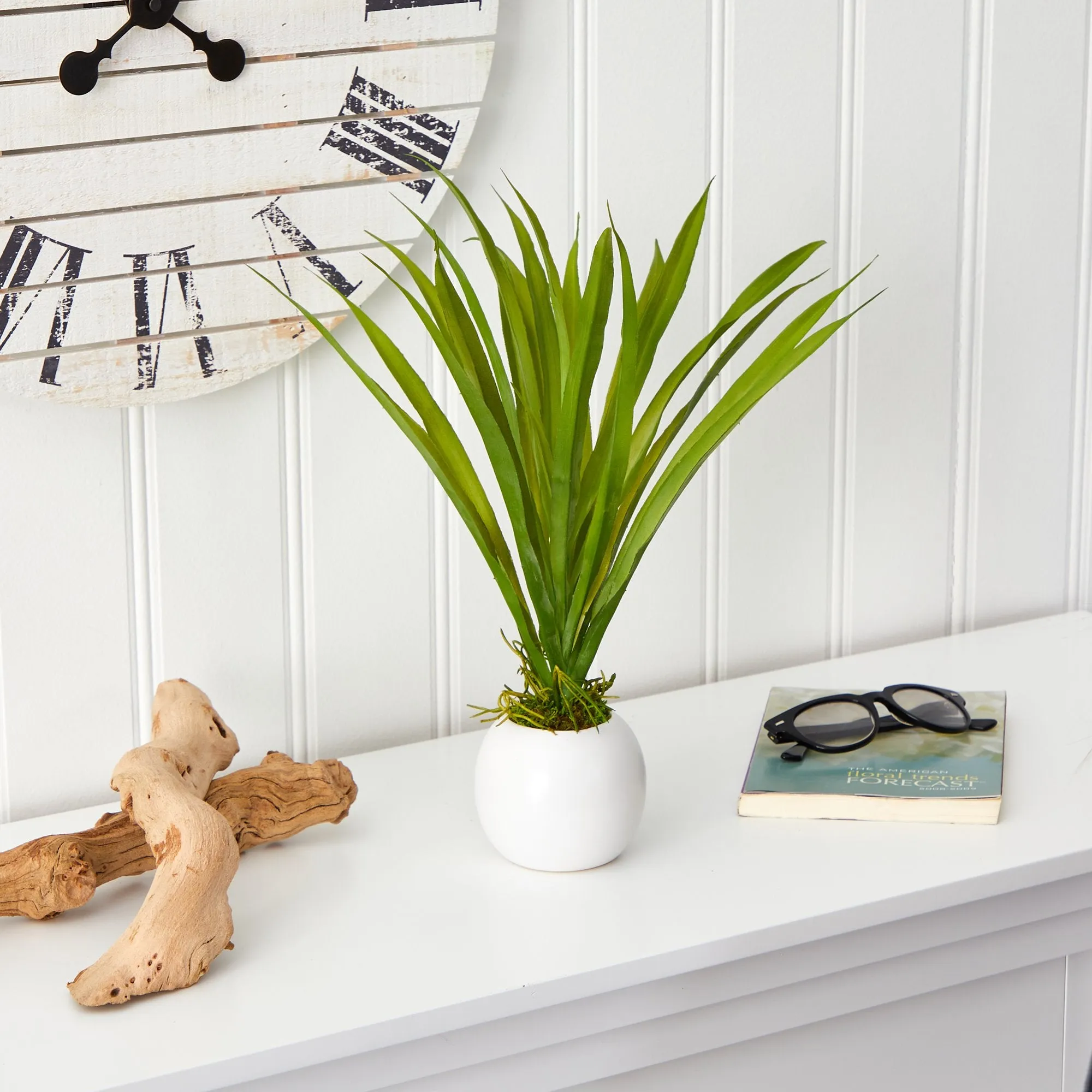 15” Grass Artificial Plant in Decorative Planter