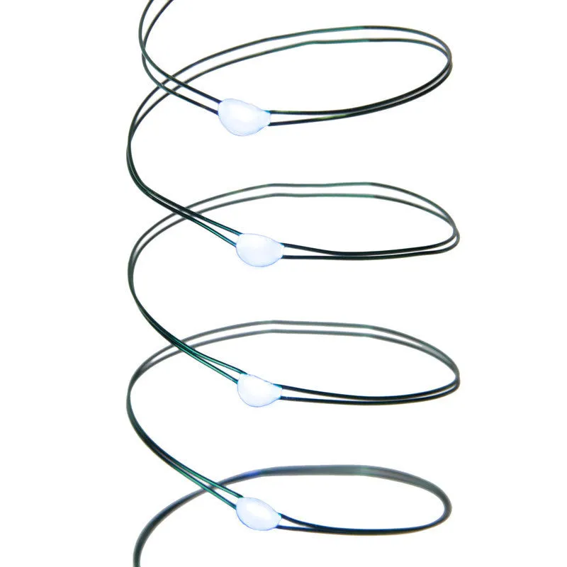 18 Cool White Fairy LED Battery Operated Lights Green Wire with timer