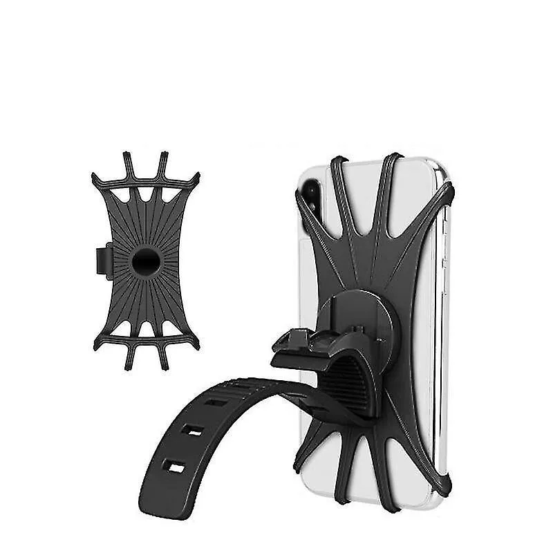 2Pcs black Mobile Phone Holder, Silicone Handlebar, Stand Mount Bracket Phone Holder AZ16570