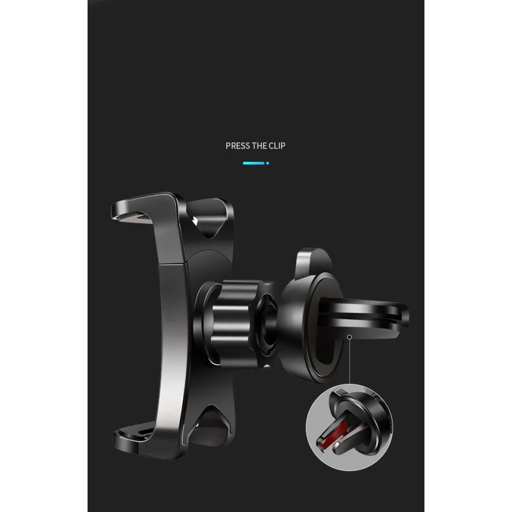 3 in 1 Car GPS Smartphone Holder: Dashboard / Visor Clamp   AC Grid Clip for Cect i68 Sciphone - Black