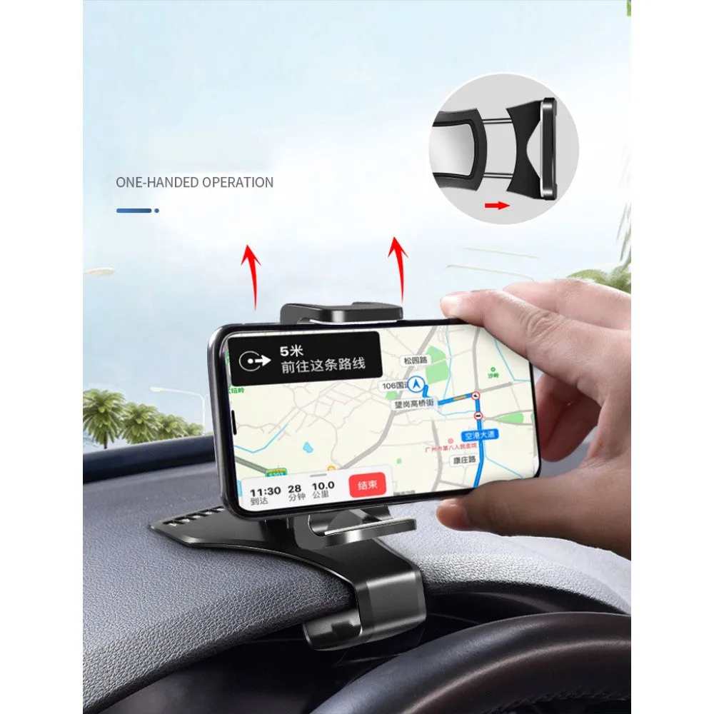 3 in 1 Car GPS Smartphone Holder: Dashboard / Visor Clamp   AC Grid Clip for Cect i68 Sciphone - Black