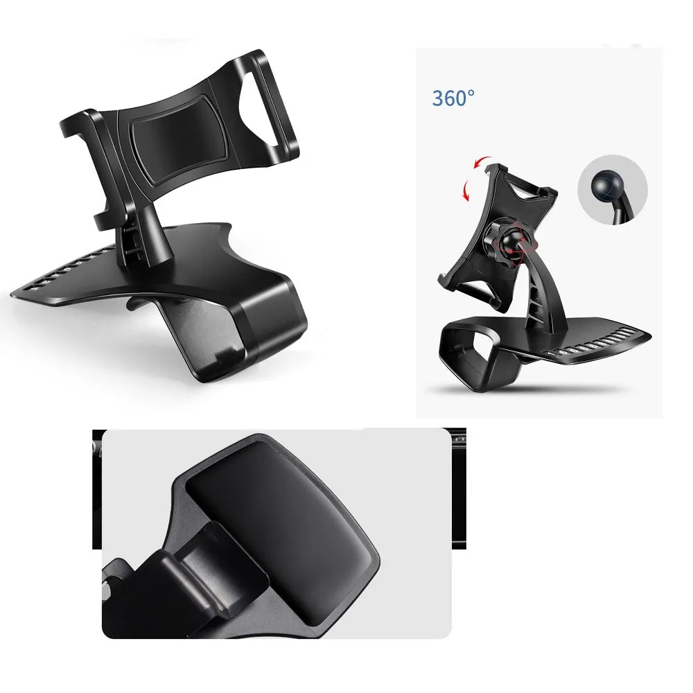 3 in 1 Car GPS Smartphone Holder: Dashboard / Visor Clamp   AC Grid Clip for Cect i68 Sciphone - Black