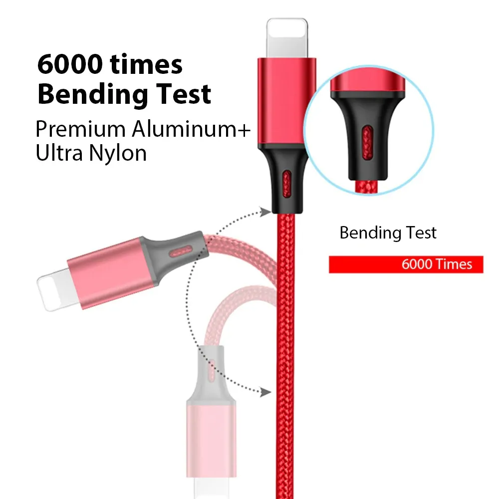 3-in-1 USB Charging Cable for iPhone and Android Devices