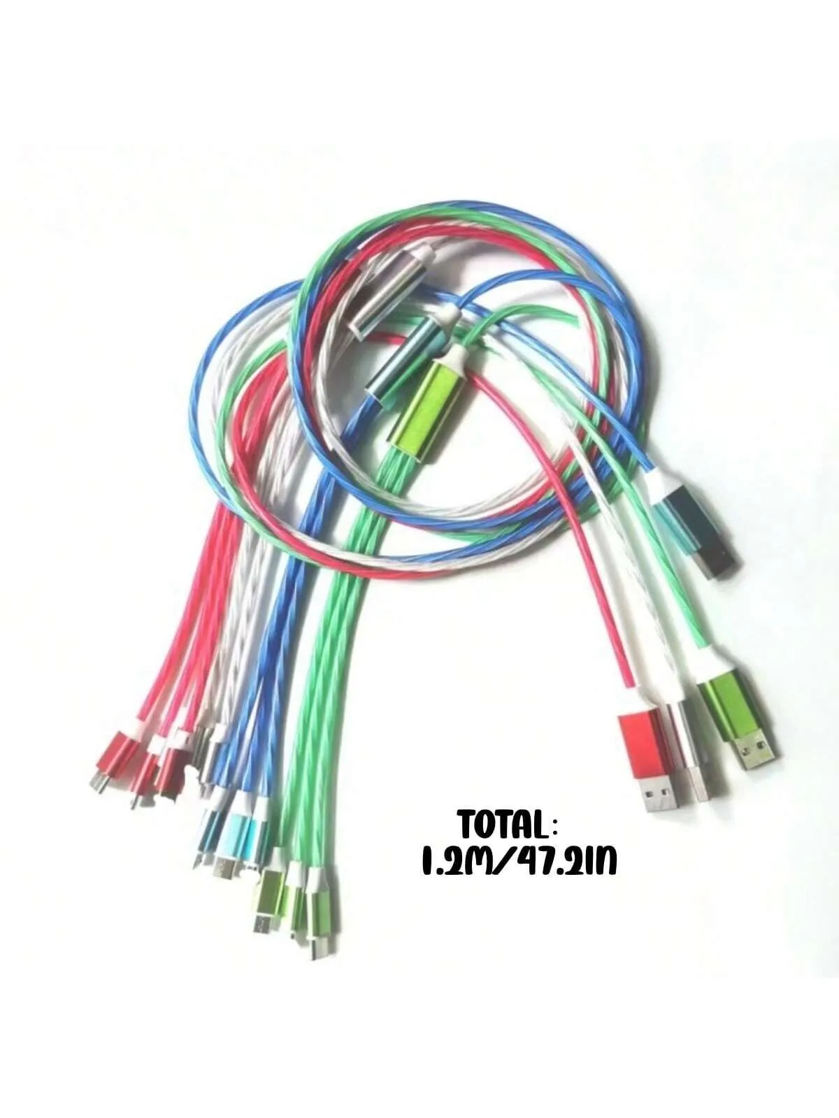 3-in-1 Versatile LED Charging Cable: Type-C, Lightning, & Micro-USB - Perfect for Travel and Office!