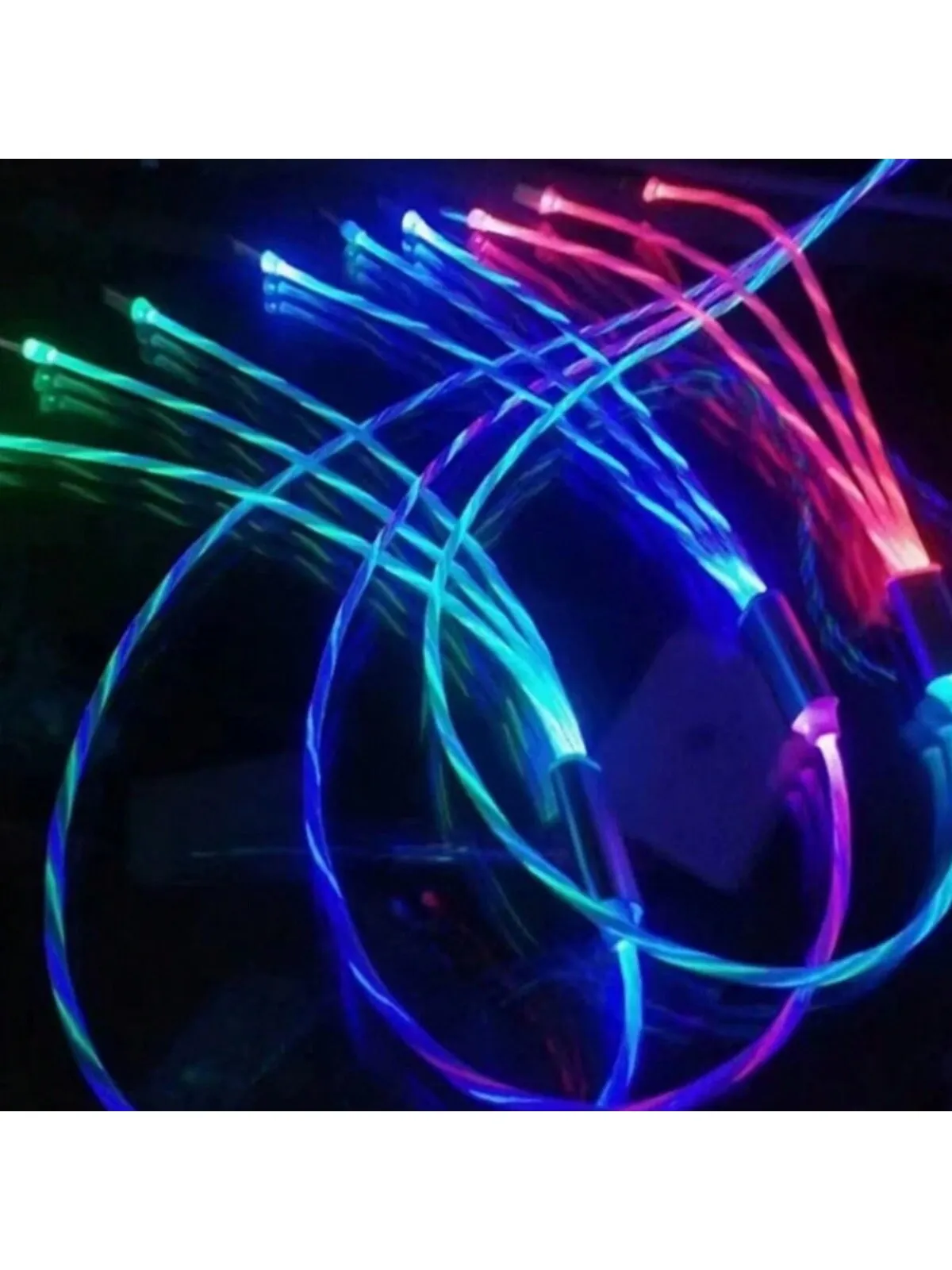 3-in-1 Versatile LED Charging Cable: Type-C, Lightning, & Micro-USB - Perfect for Travel and Office!