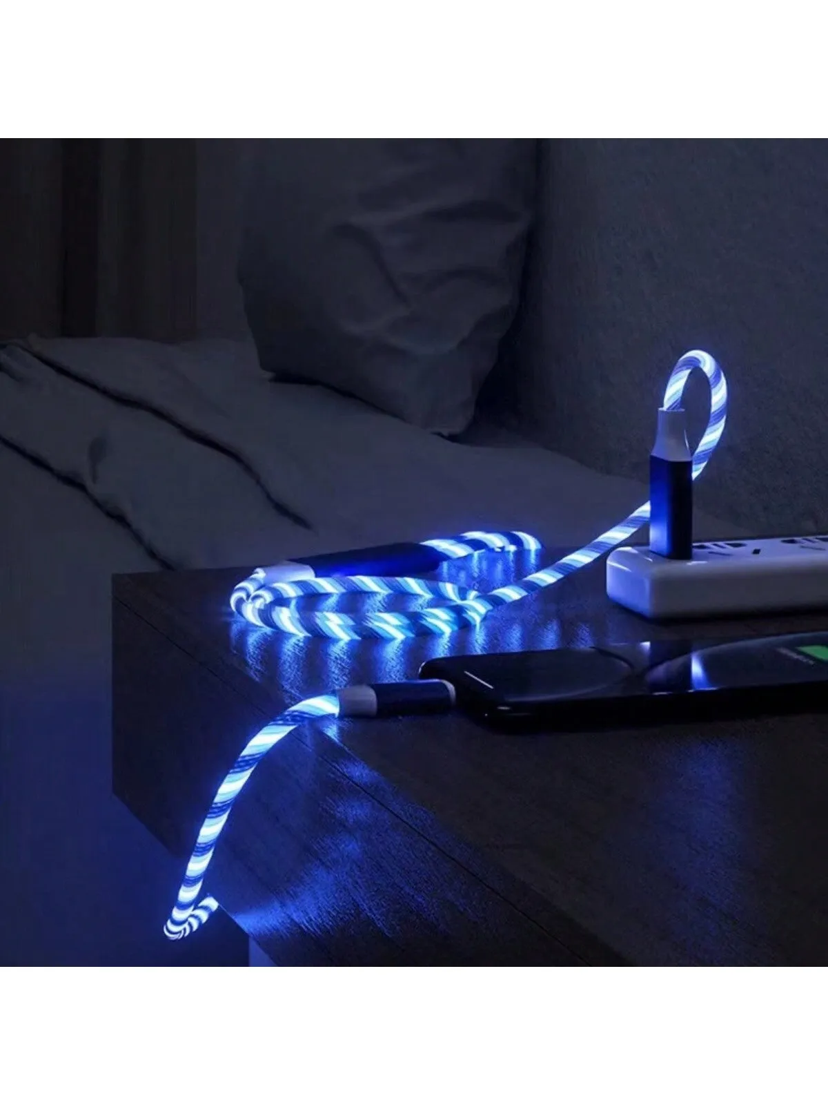 3-in-1 Versatile LED Charging Cable: Type-C, Lightning, & Micro-USB - Perfect for Travel and Office!