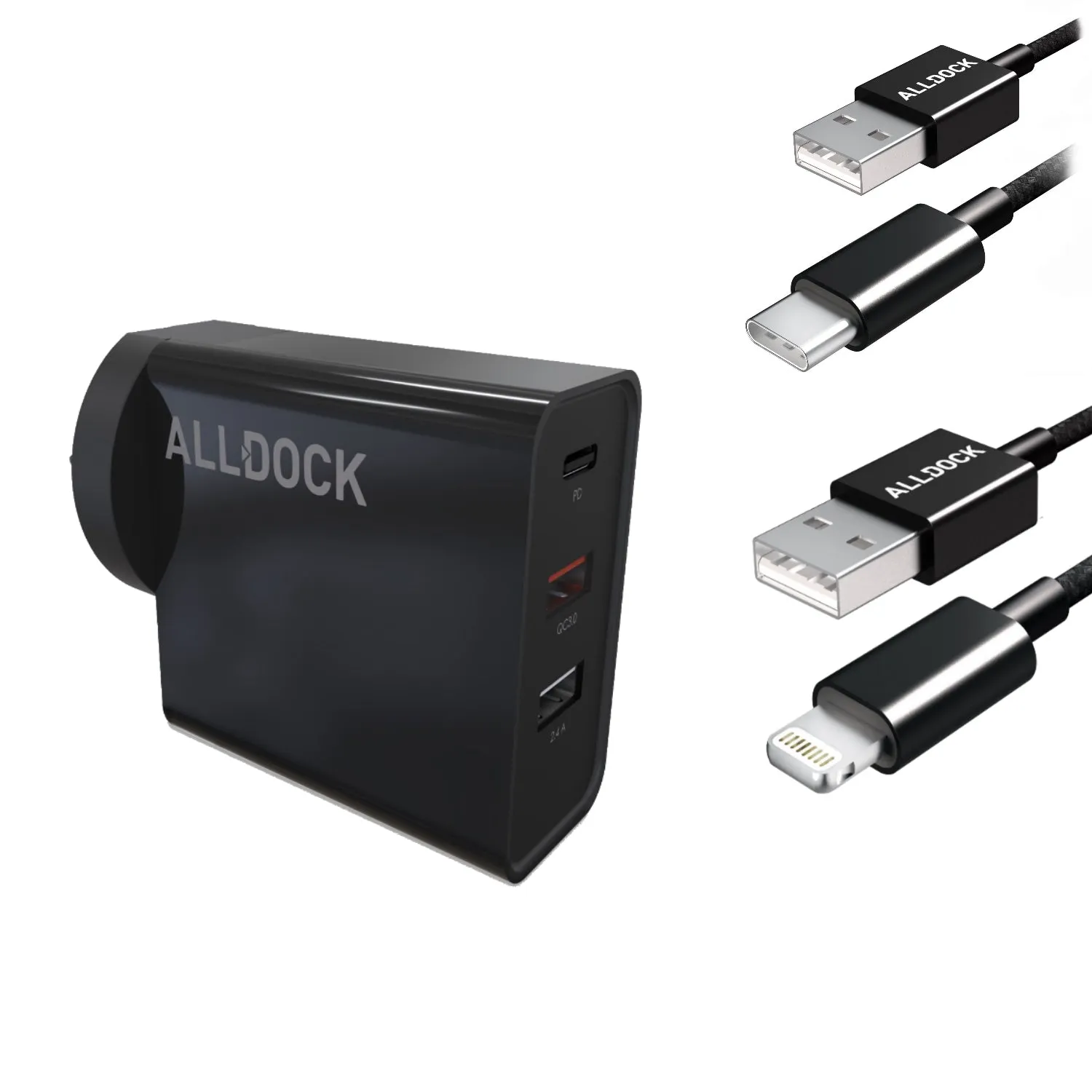 30W ALLDOCK TRIPLE USB Wall Charger