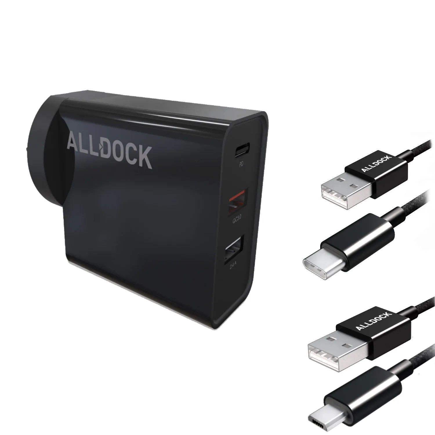 30W ALLDOCK TRIPLE USB Wall Charger