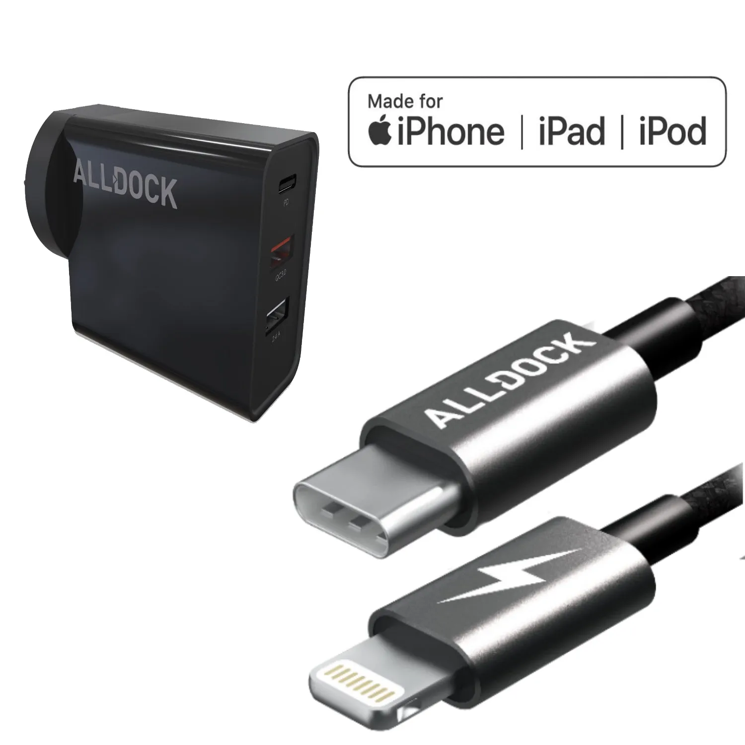 30W ALLDOCK TRIPLE USB Wall Charger