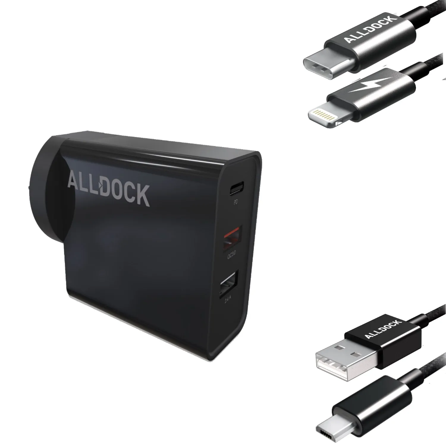 30W ALLDOCK TRIPLE USB Wall Charger