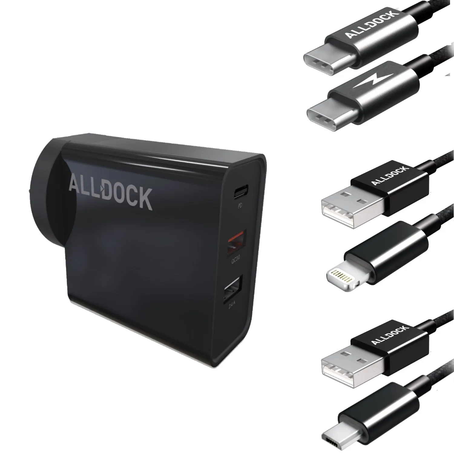 30W ALLDOCK TRIPLE USB Wall Charger