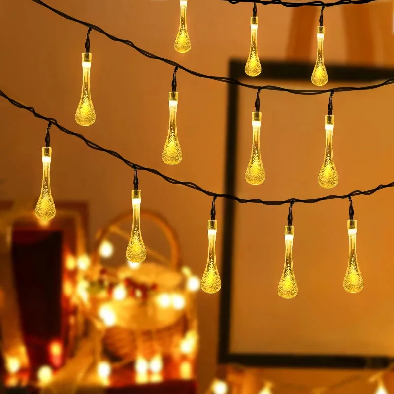 5m 20led Water Droplets Solar String Lights Waterproof Outdoor Decoration Garland Fariy Lights Christmas Wedding Party Garden