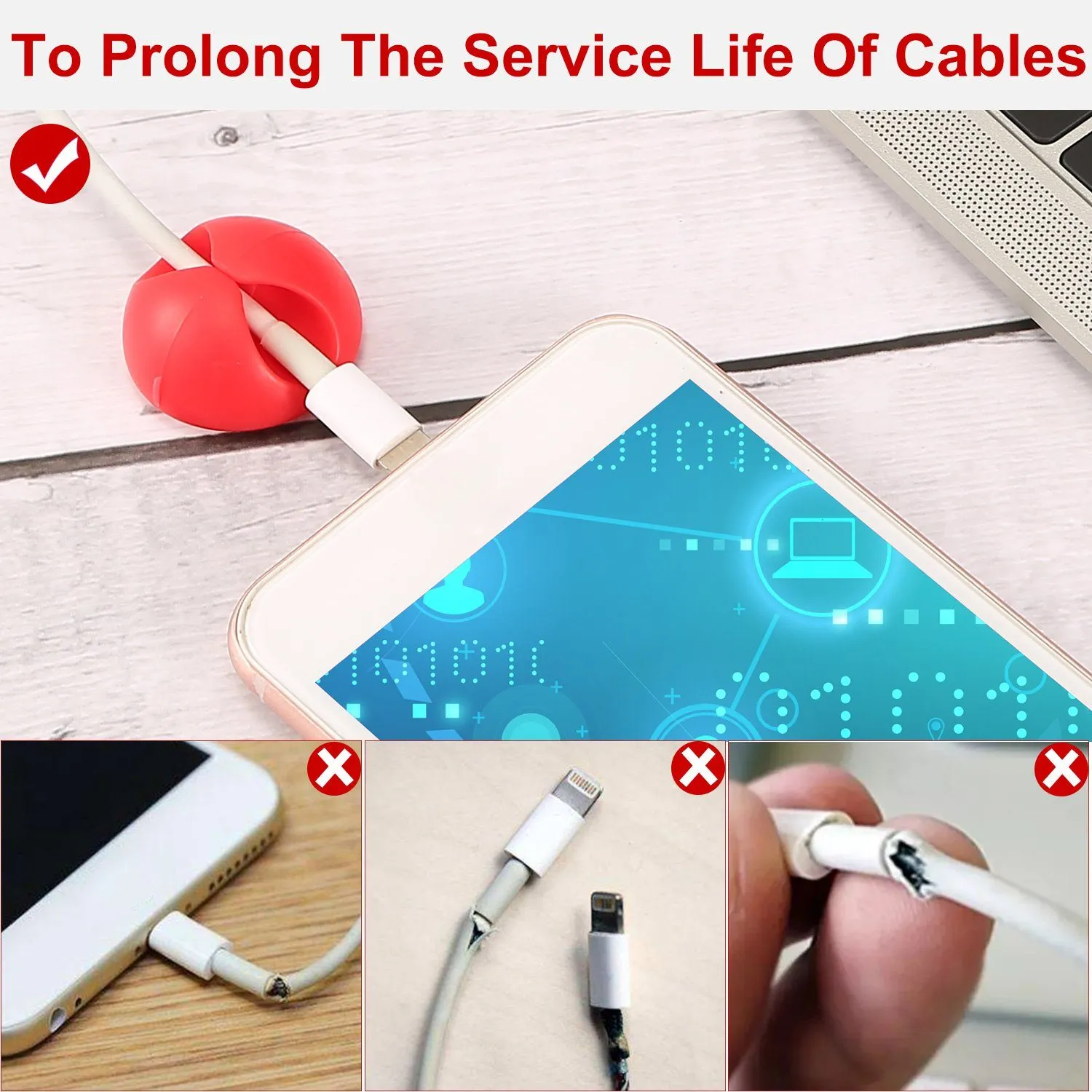 6-Pack: Cable Clips Adhesive Wire Cord Clamps