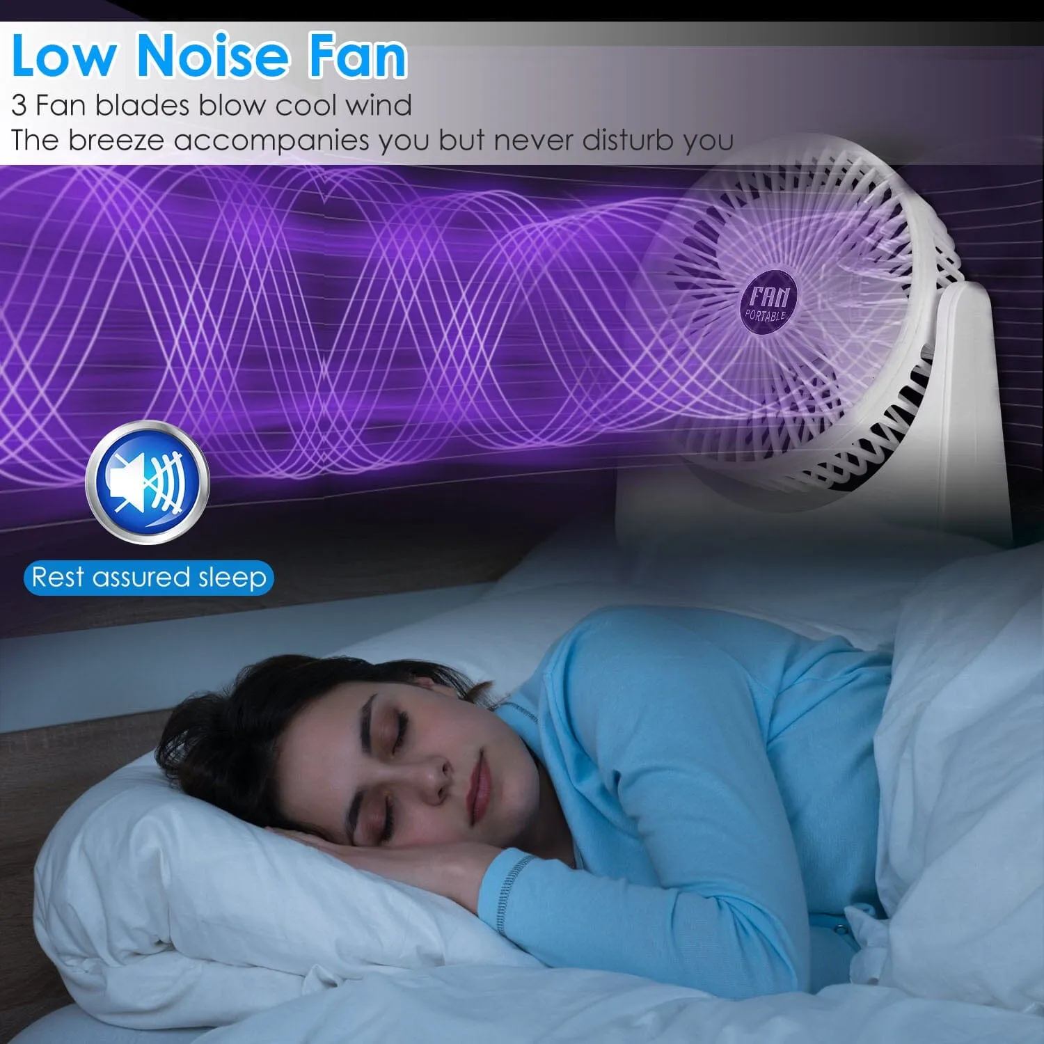 6.5" Desk Fan USB Powered 3 Speeds