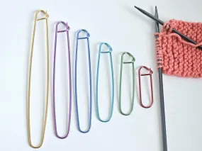 6pc Knitting Stitch Holder Pins Stitch Wire Cable Knitting Tools Knitting Notions Accessories Shawl Pins 6 Sizes Small to Large