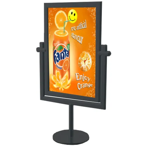 8 1/2 x 11 Countertop Aluminum Swivel Display - Elegant Stand, Tabletop Double-Sided Sign Holder