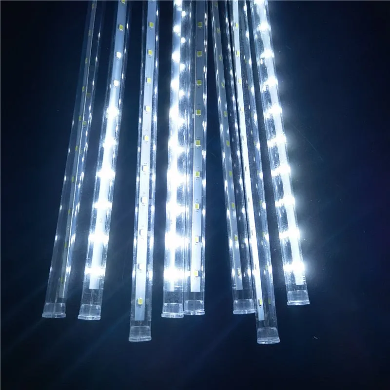 8 Tube Meteor Shower Rain LED String Lights Garland