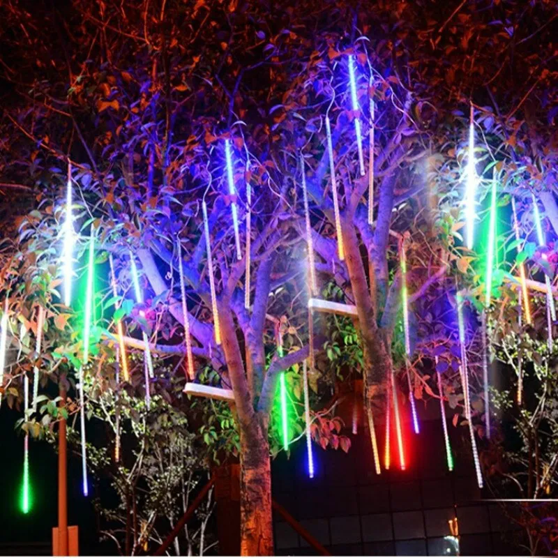 8 Tube Meteor Shower Rain LED String Lights Garland