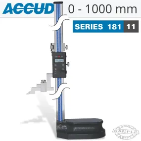 ACCUD DIG. HEIGHT GAUGE 1000MM 0.07MM ACC. 0.01MM RES. S/STEEL AC181-040-11