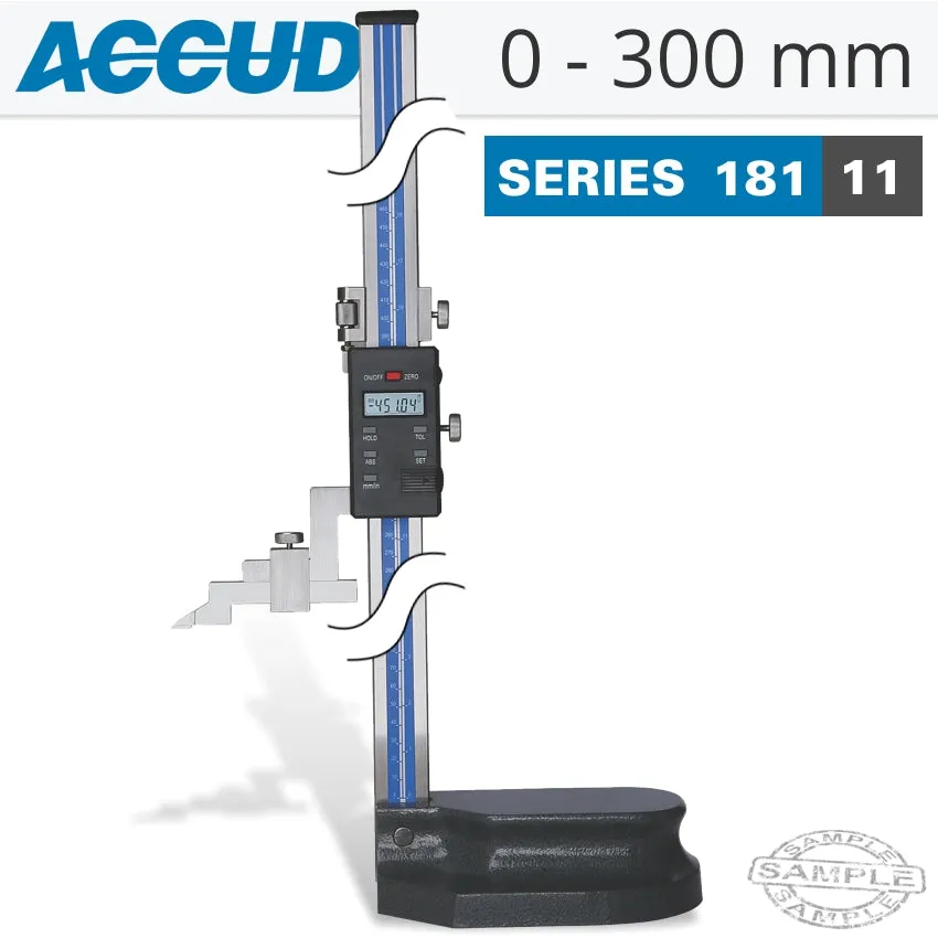 ACCUD DIG. HEIGHT GAUGE 300MM 0.04MM ACC. 0.01MM RES. S/STEEL AC181-012-11