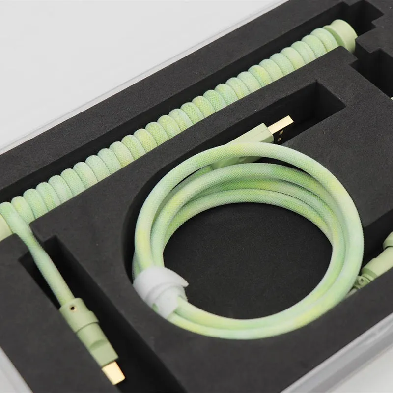 ACGAM Lemongrass Green Custom Coiled Aviator Cable USB-C