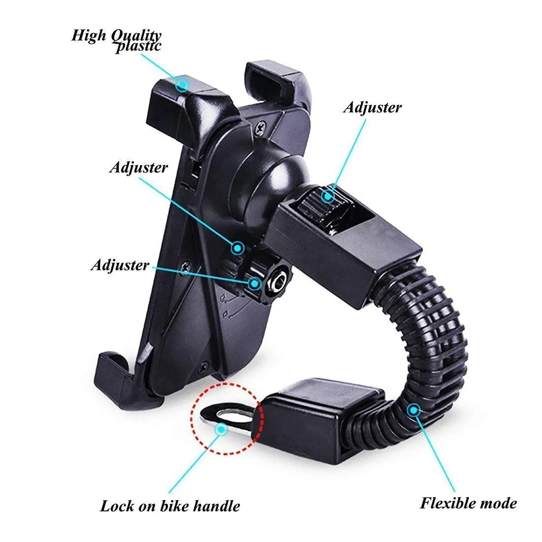 Activa Mobile Holder at Rear Mirror| Motorcycle Mount Stand | Handlebar Clip Stand for Motorbike, Scooty for 4.8 to 7.6" Mobiles