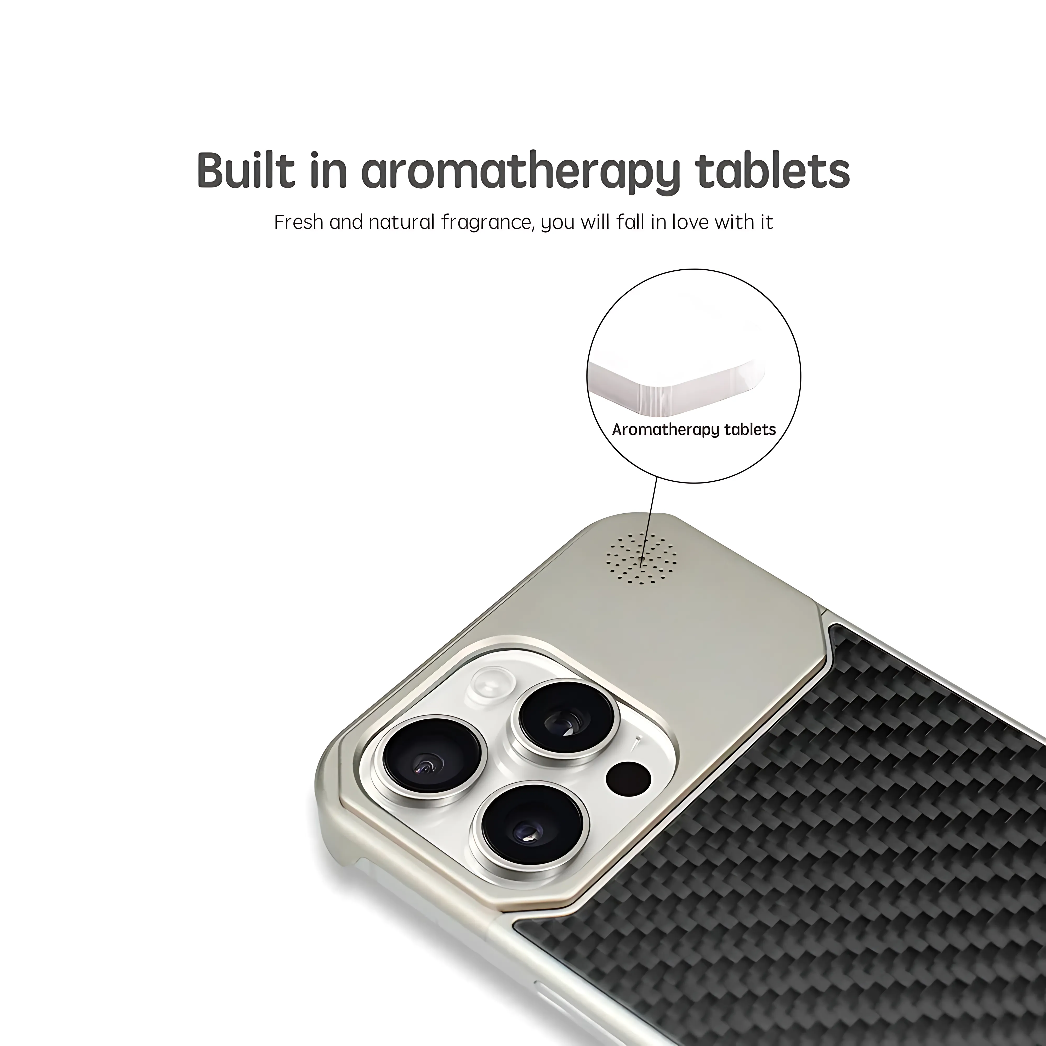 Aluminum Fiber Pattern Aromatherapy MagSafe Phone Case