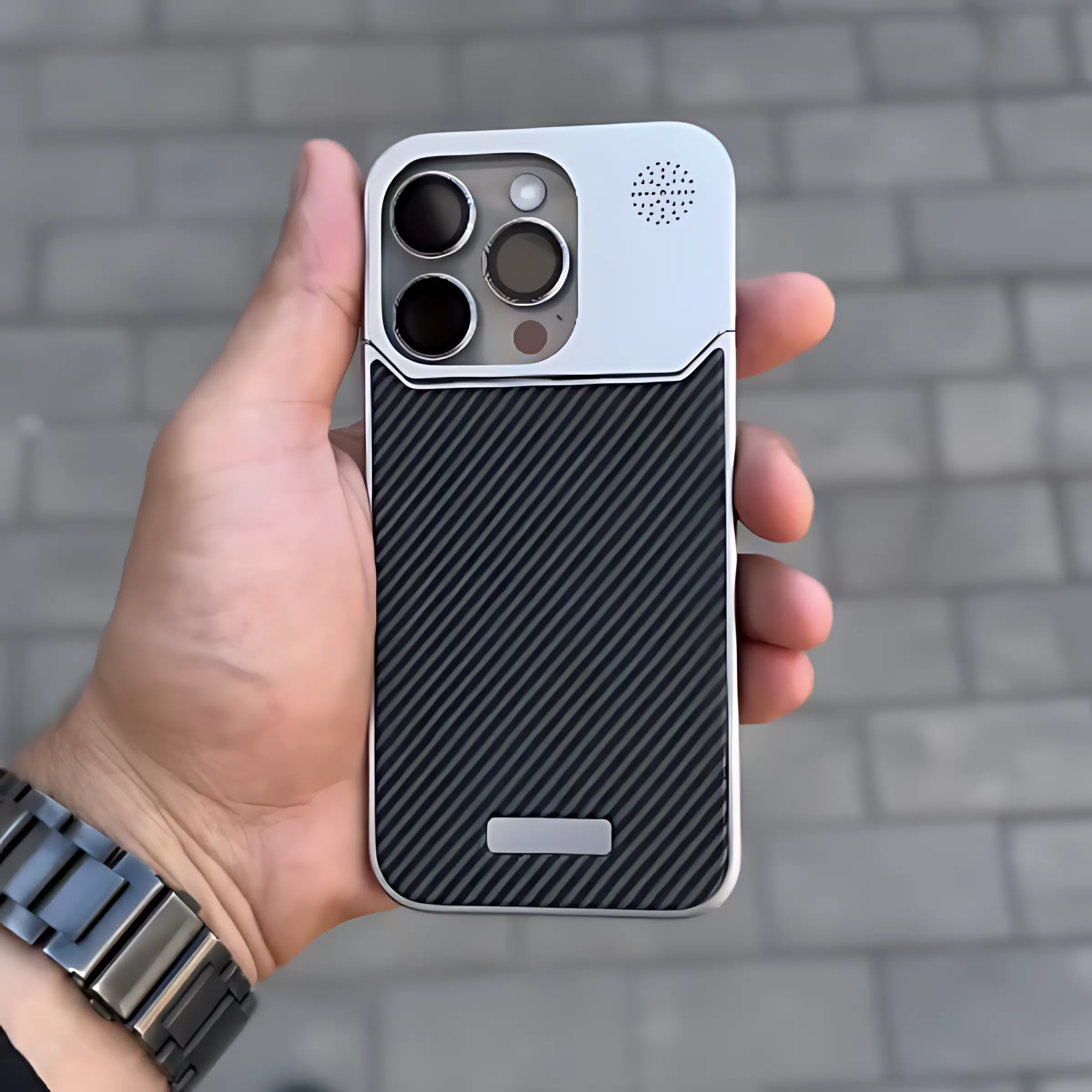 Aluminum Fiber Pattern Aromatherapy MagSafe Phone Case