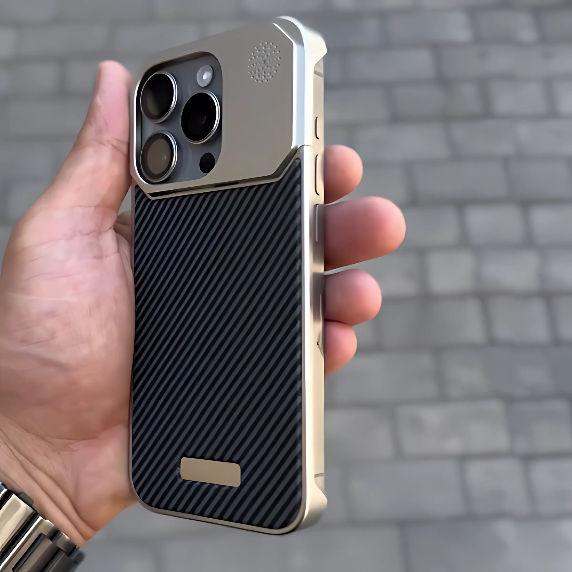 Aluminum Fiber Pattern Aromatherapy MagSafe Phone Case
