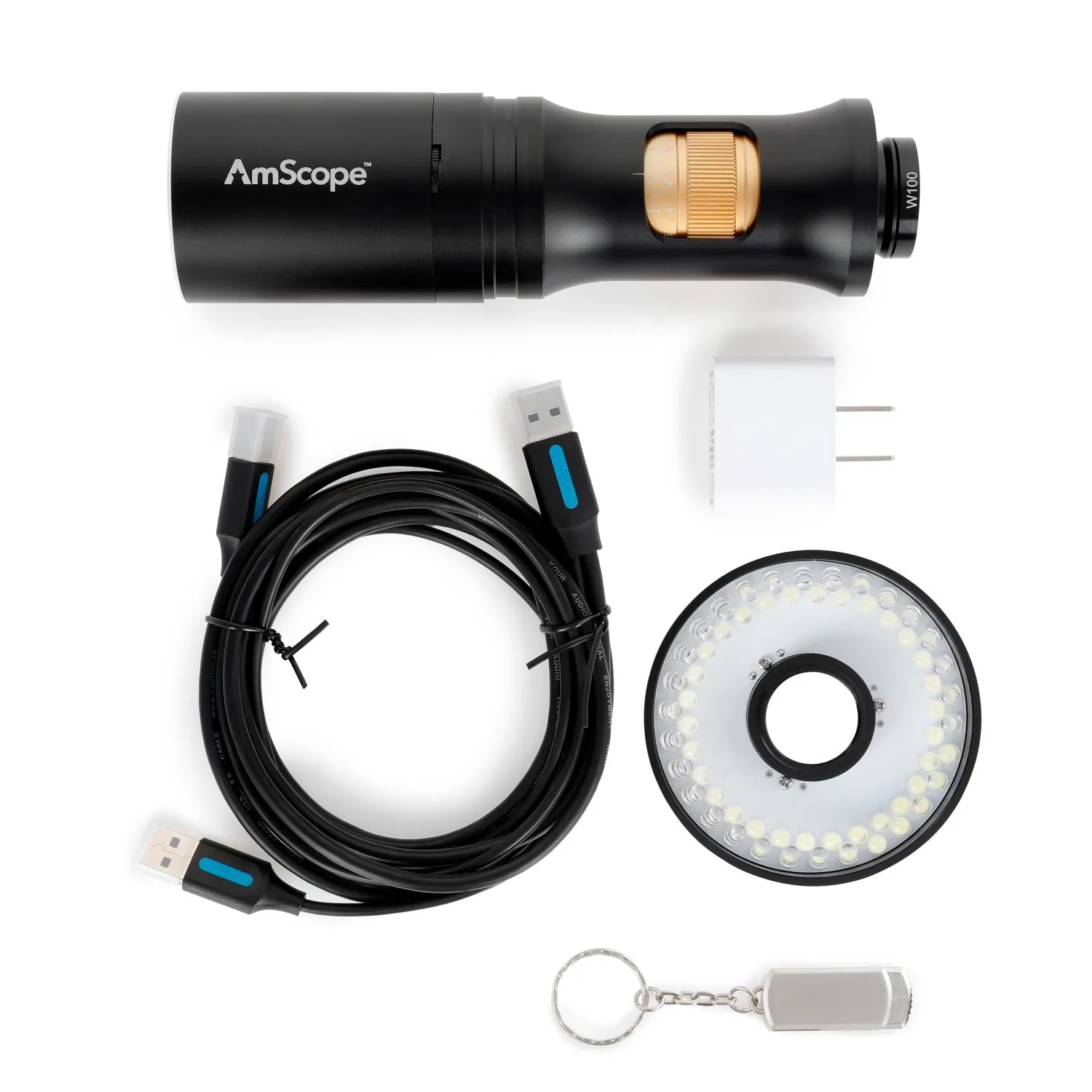 AmScope DM756 Series 8.3MP USB All-in-One Digital Microscope with Zoom Optics on Table Stand