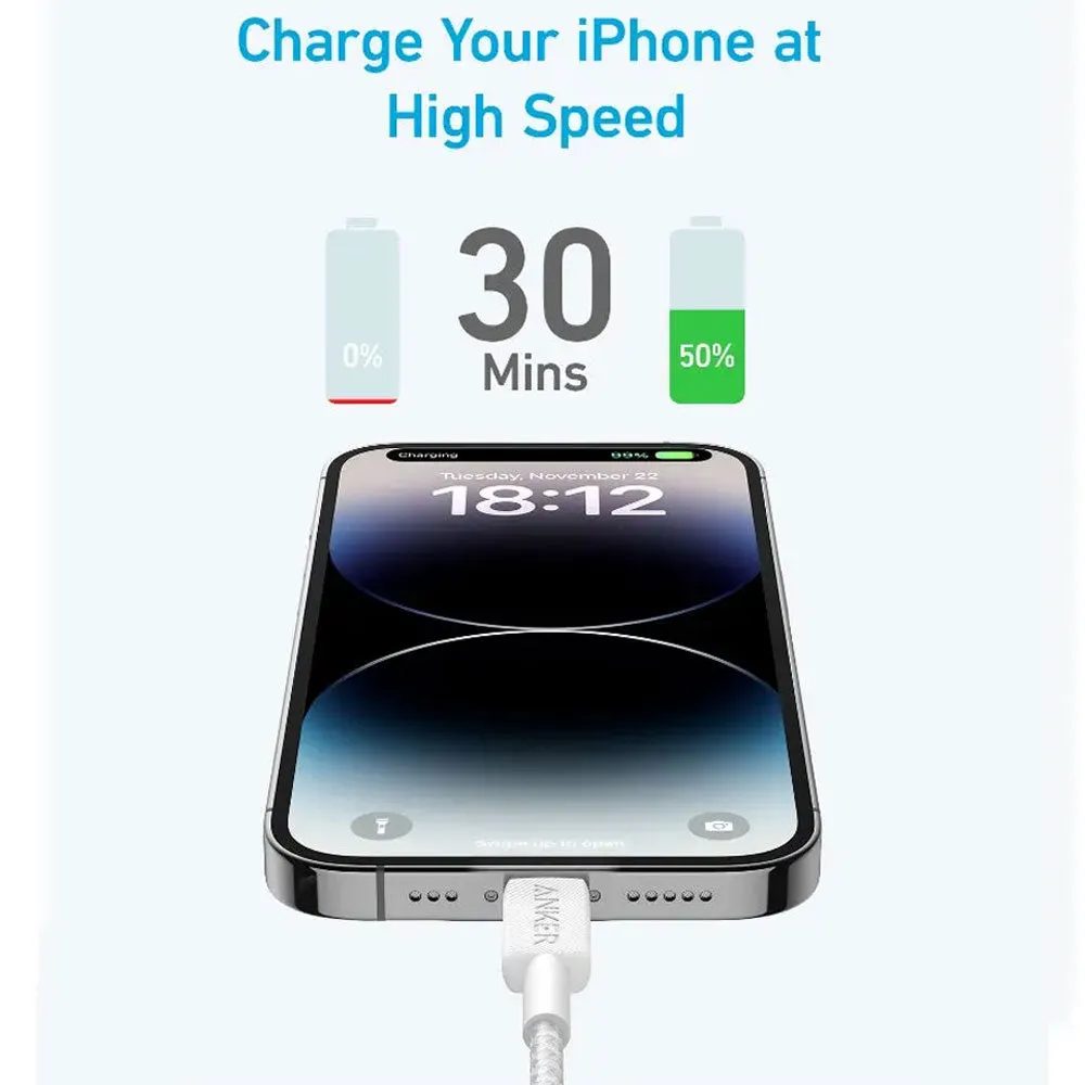 Anker A81B6H21 Type-C To Lightning Cable Fast Charging 1.8m - White