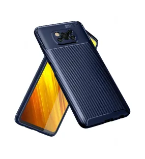 Aramid Fibre Series Shockproof Armor Back Cover for Poco X3 Pro, Poco X3 [Indian Version Correct Size], Blue