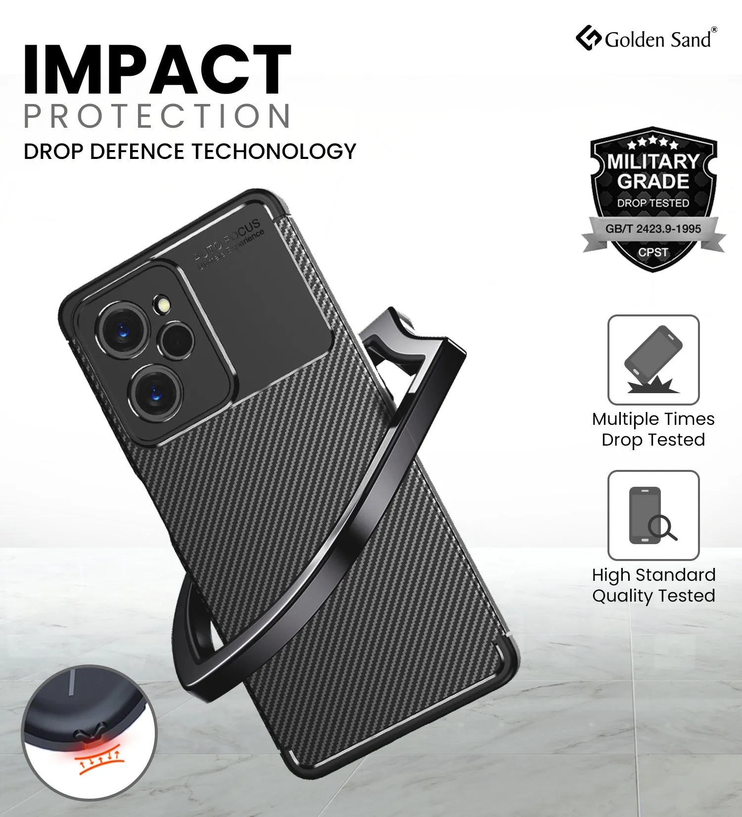Aramid Fibre Series Shockproof Armor Back Cover for POCO X5 Pro 5G, 6.67 inch, Black