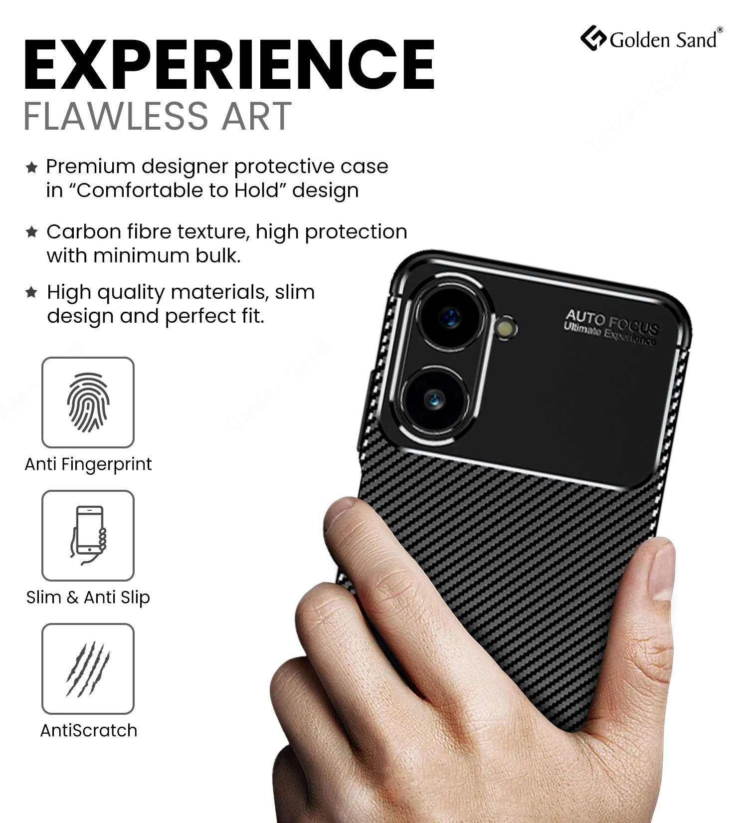 Aramid Fibre Series Shockproof Armor Back Cover for realme 10 Pro 5G, 6.72 inch, Black