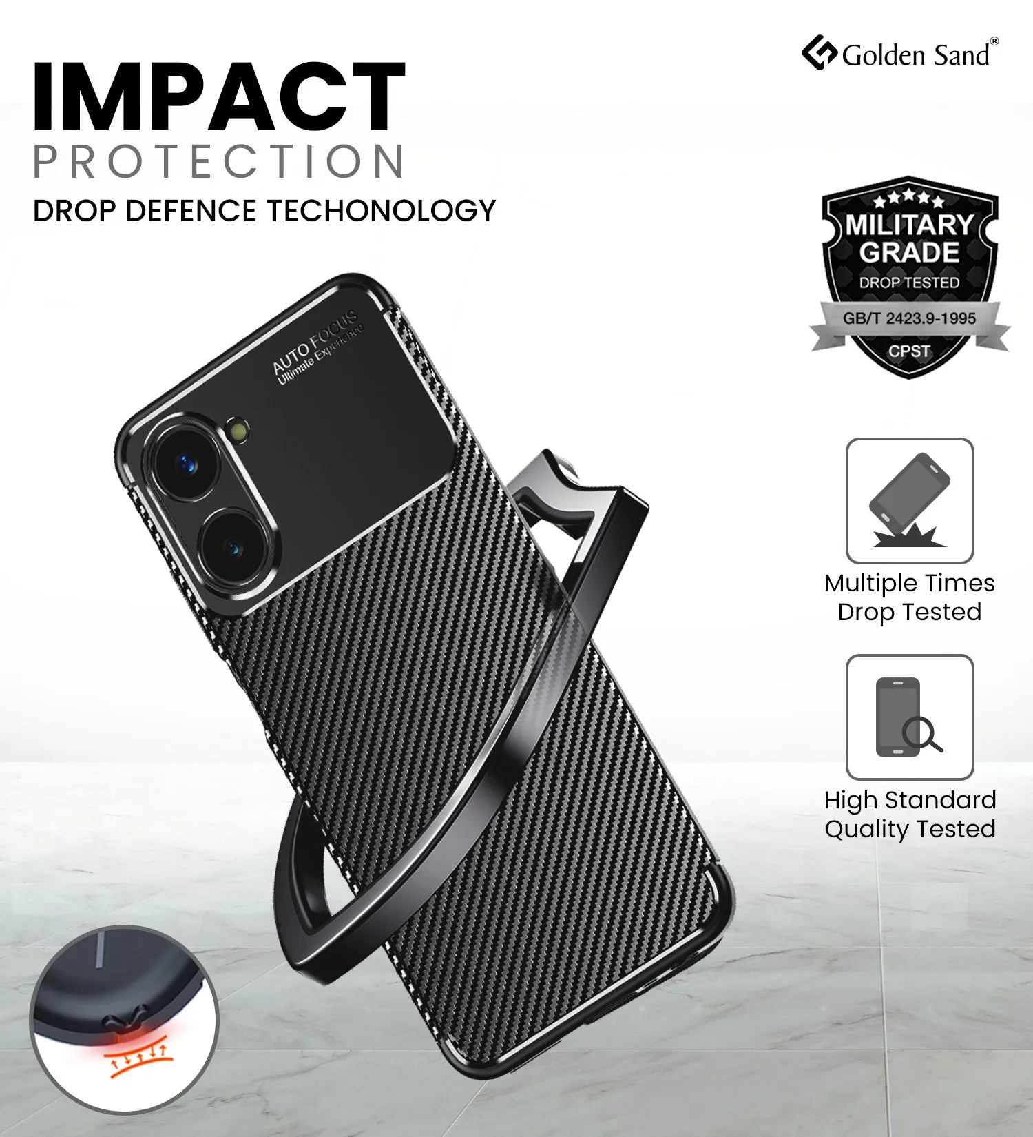 Aramid Fibre Series Shockproof Armor Back Cover for realme 10 Pro 5G, 6.72 inch, Black