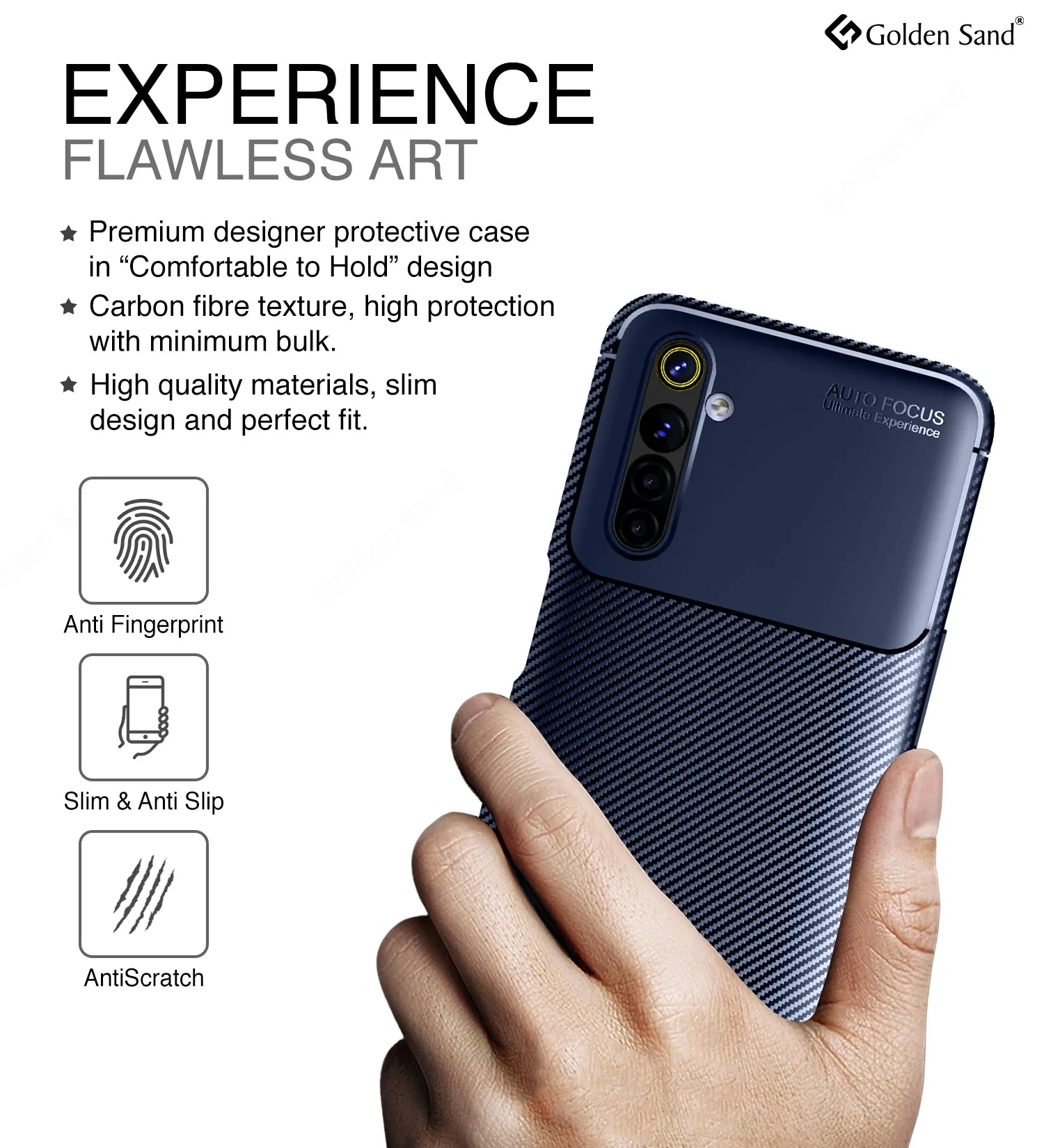 Aramid Fibre Series Shockproof Armor Back Cover for Realme 6 6.5 inch, Blue