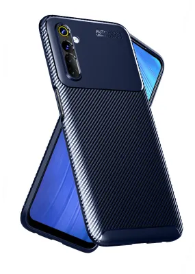 Aramid Fibre Series Shockproof Armor Back Cover for Realme 6 6.5 inch, Blue