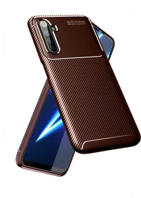 Aramid Fibre Series Shockproof Armor Back Cover for Realme 6 Pro 6.6 inch, Brown