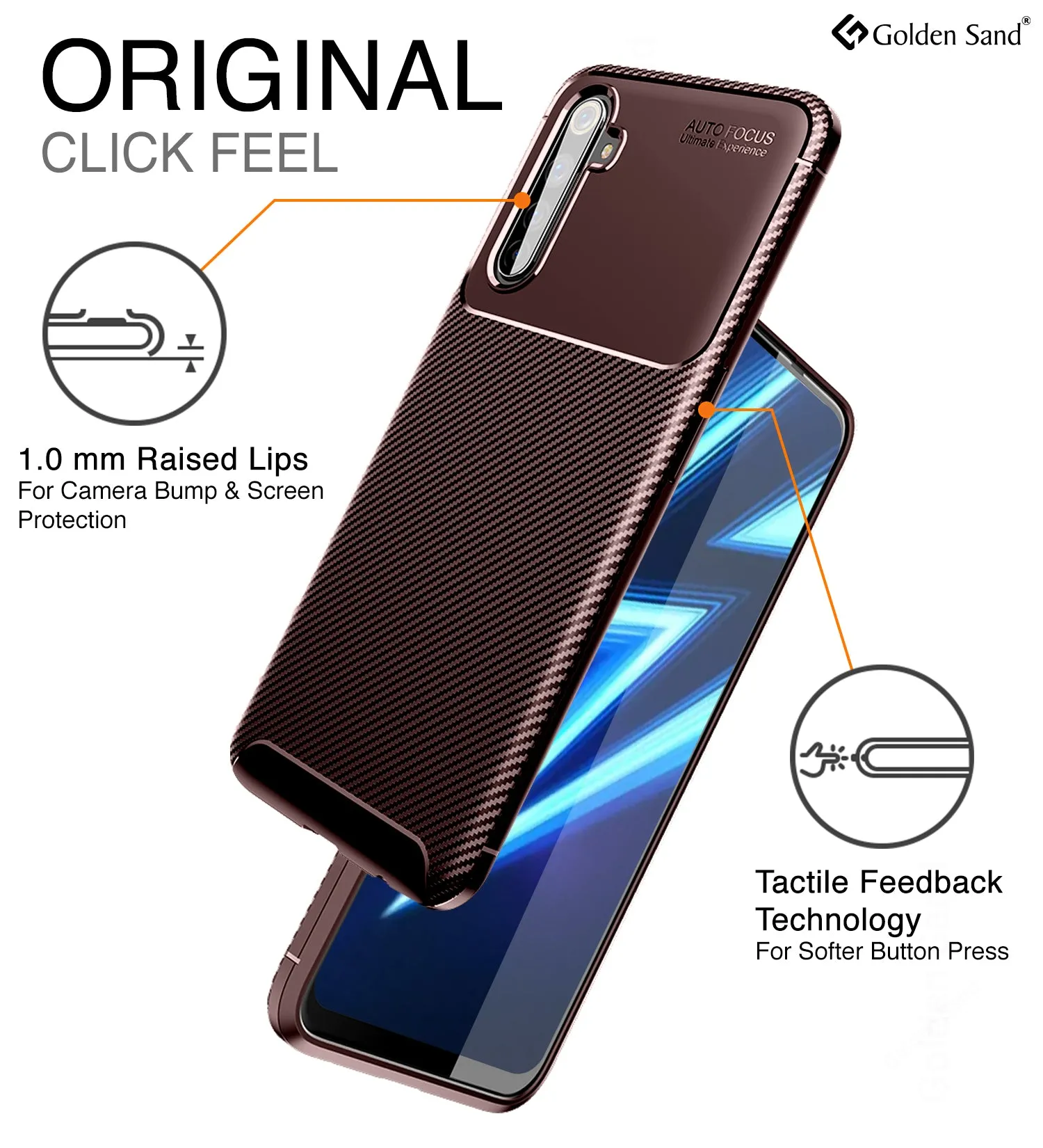Aramid Fibre Series Shockproof Armor Back Cover for Realme 6 Pro 6.6 inch, Brown
