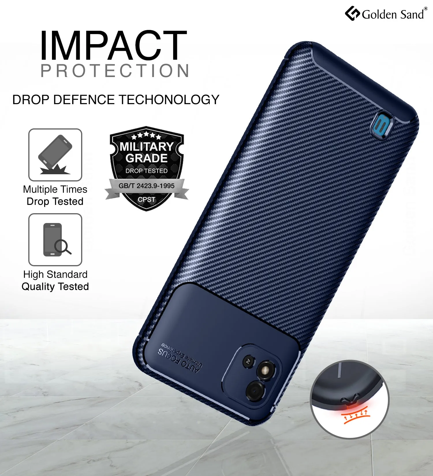 Aramid Fibre Series Shockproof Armor Back Cover for Realme C20, Realme C11 (2021), 6.5 inch, Blue