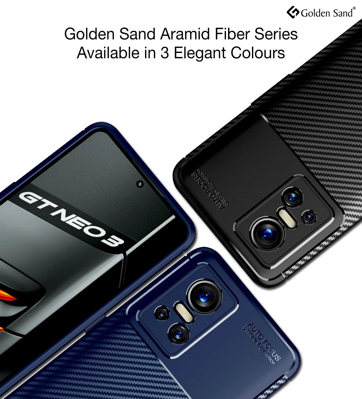 Aramid Fibre Series Shockproof Armor Back Cover for Realme GT Neo 3, 6.7 inch, Blue