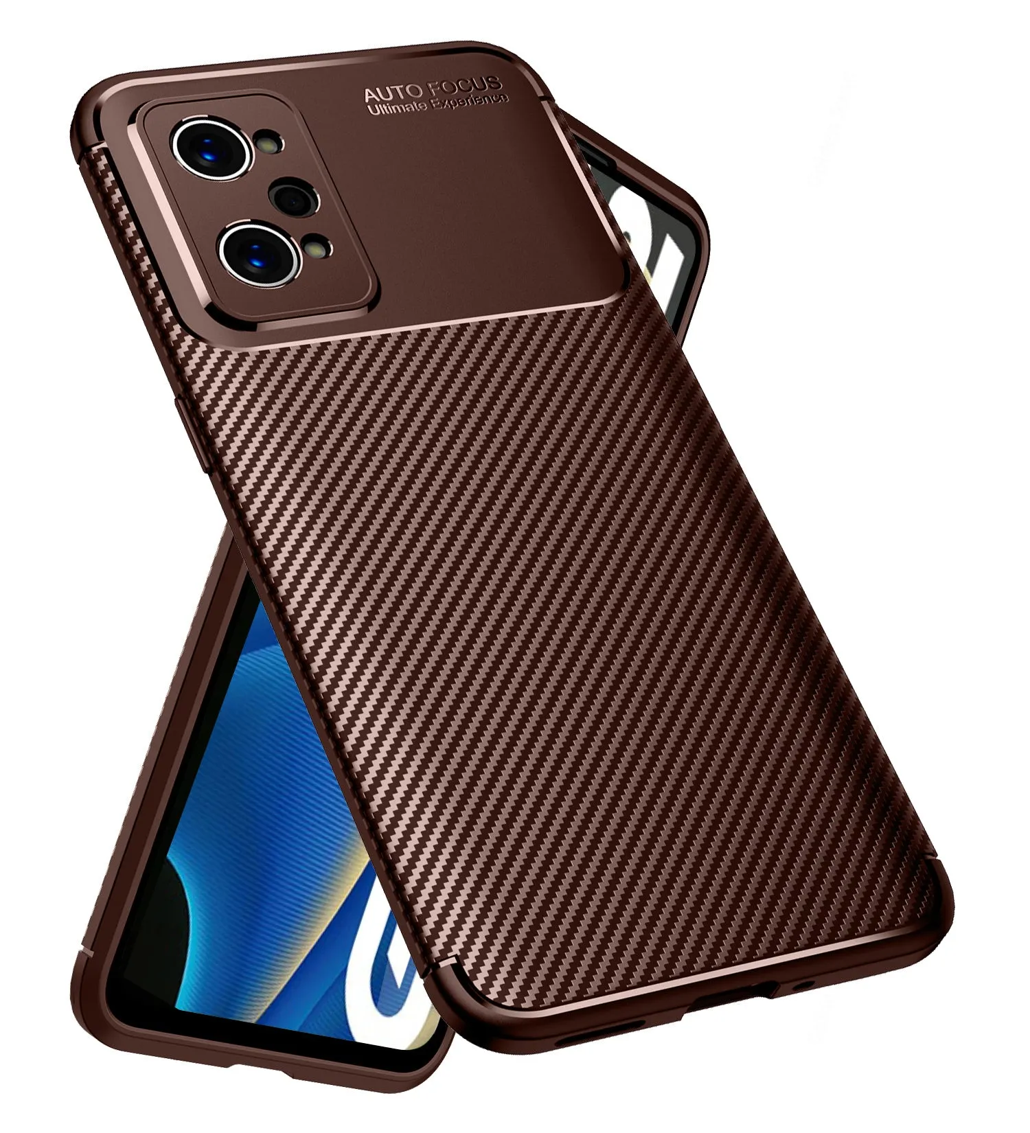 Aramid Fibre Series Shockproof Armor Back Cover for Realme GT Neo 3T, Realme GT 2, Realme GT Neo 2, 6.62 inch, Brown