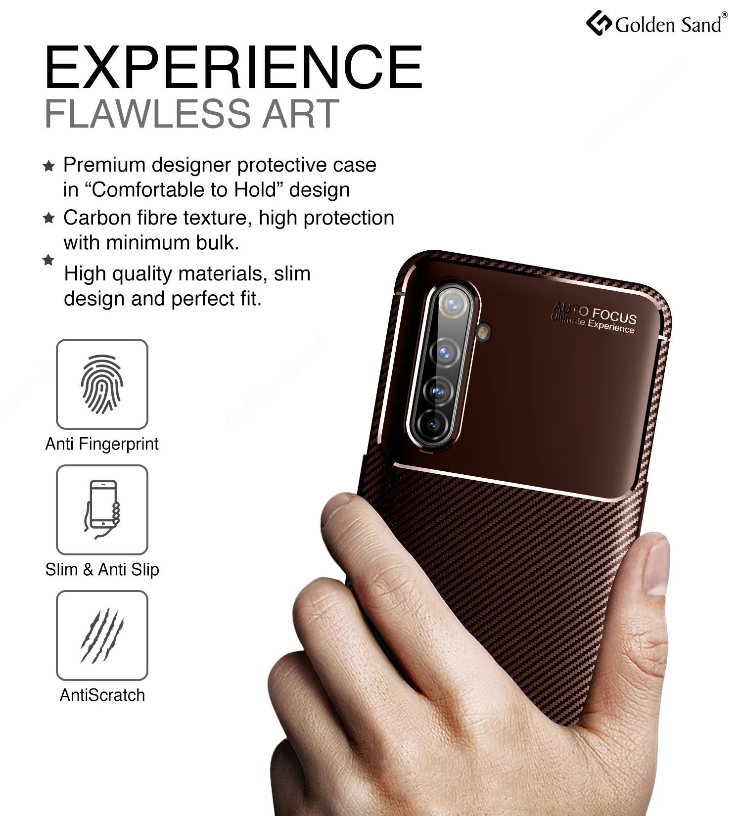 Aramid Fibre Series Shockproof Armor Back Cover for Realme X50 Pro, Rust Brown