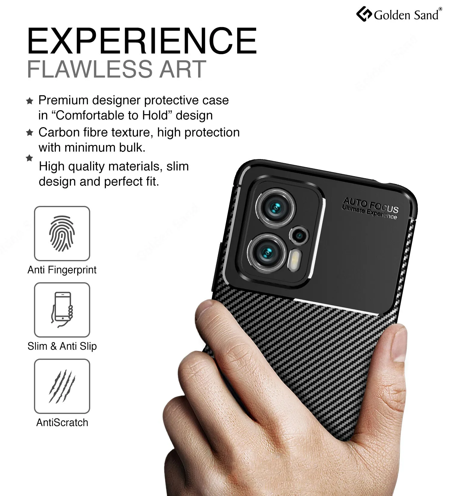 Aramid Fibre Series Shockproof Armor Back Cover for Redmi K50i, 6.6 inch, Black