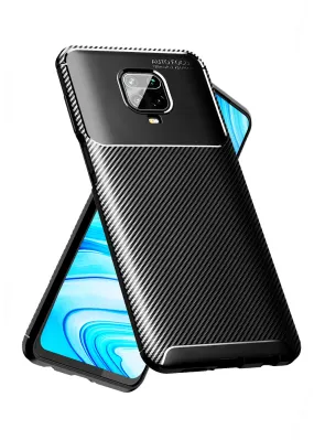Aramid Fibre Series Shockproof Armor Back Cover for Redmi Note 10 Lite, Poco M2 Pro, Xiaomi Redmi Note 9 Pro, Note 9 Pro Max, Black