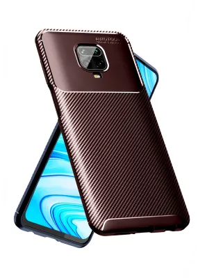 Aramid Fibre Series Shockproof Armor Back Cover for Redmi Note 10 Lite, Xiaomi Redmi Note 9 Pro, Note 9 Pro Max, Poco M2 Pro, Brown