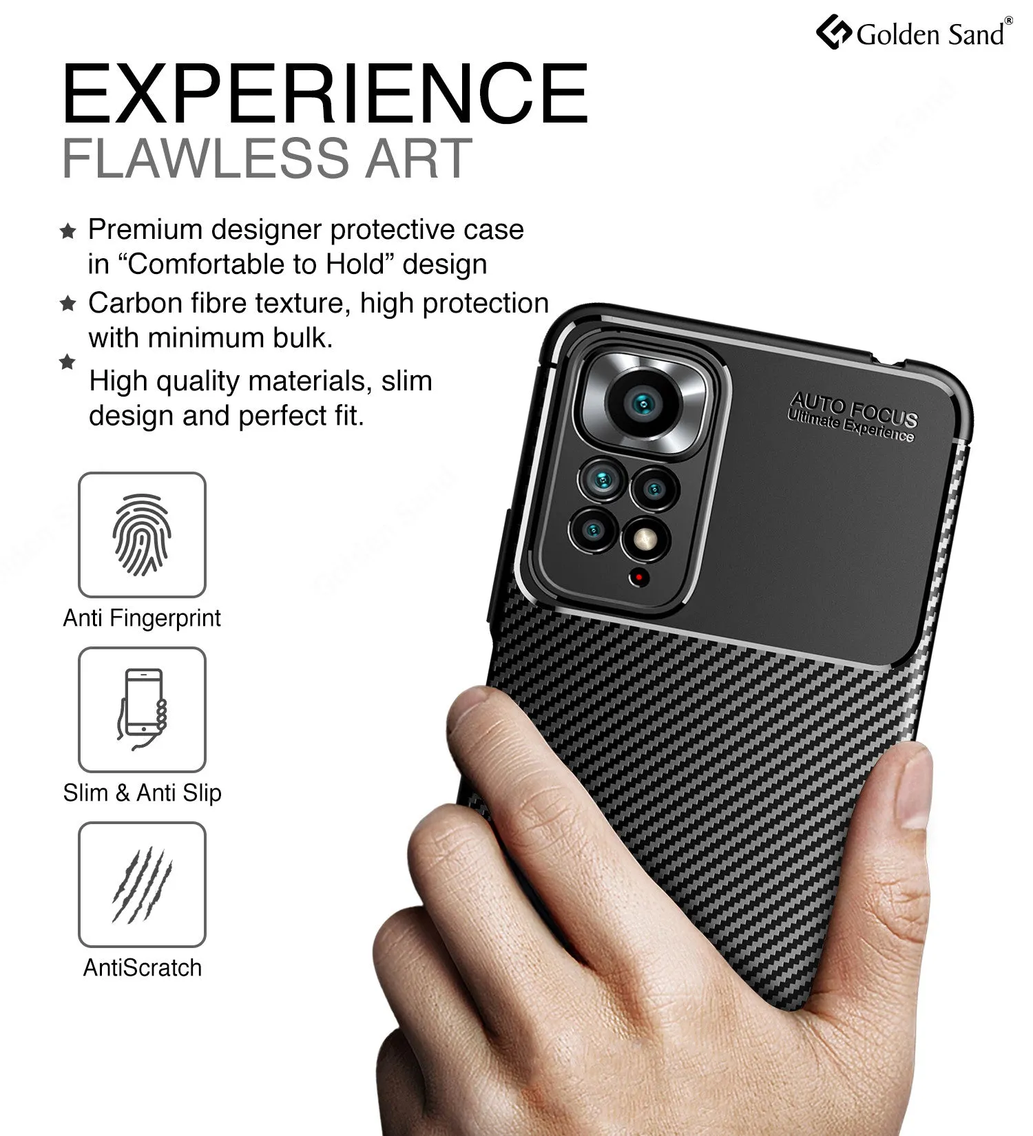 Aramid Fibre Series Shockproof Armor Back Cover for Redmi Note 11 Pro 4G, Redmi Note 11 Pro  Plus 5G, 6.67 inch, Black