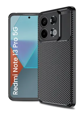 Aramid Fibre Series Shockproof Armor Back Cover for Redmi Note 13 Pro 5G, POCO X6 5G, 6.67 inch, Black
